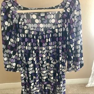 Purple polka dot top